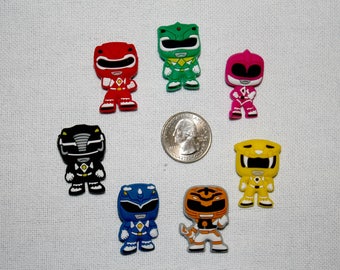 Original Power Rangers Inspired Rubber PVC Vinyl Bow Center Magnet Pin Badge Reel Accessories Marvel Pop Culture Superheroes