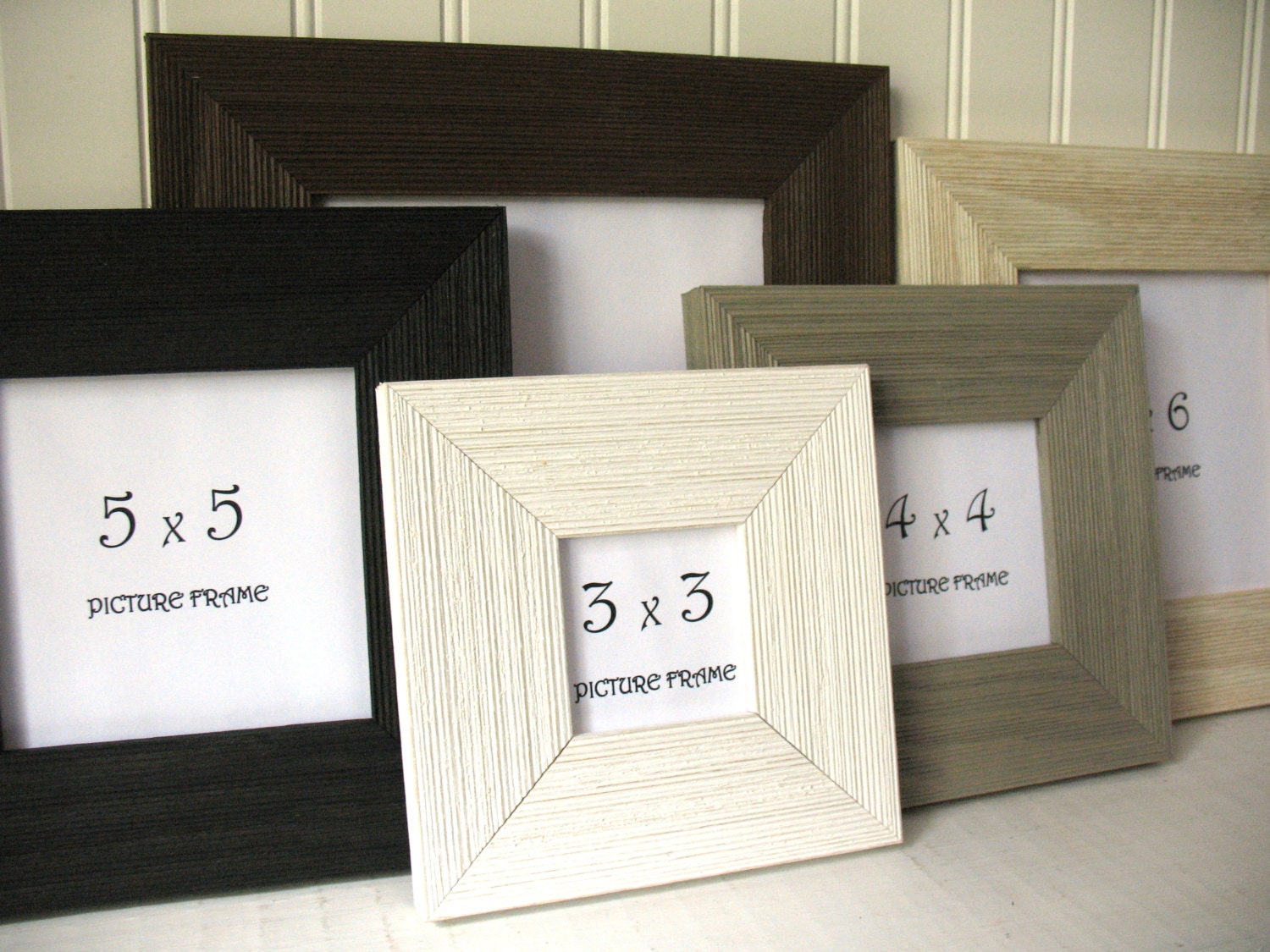 SQUARE BARNWOOD Frame 3x3 4X4 5x5 6x6 7x7 Rustic Black White