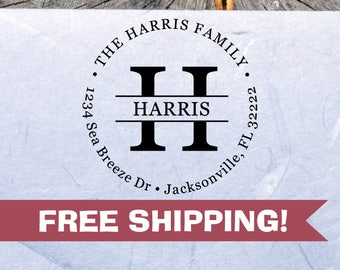 Monogram Stamps, Monogram Address Stamps, Custom Address Stamp, Self-Inking Return Address Stamp