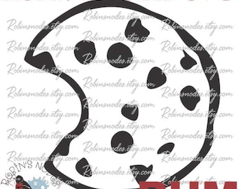 Chocolate Chip Cookie SVG file~ vector for laser and Cricut ~ Digital Download ~ AI dxf pdf eps ~ cookie jar decal bite baked good bakery