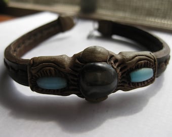 Artisan Leather Sculpted Bracelet