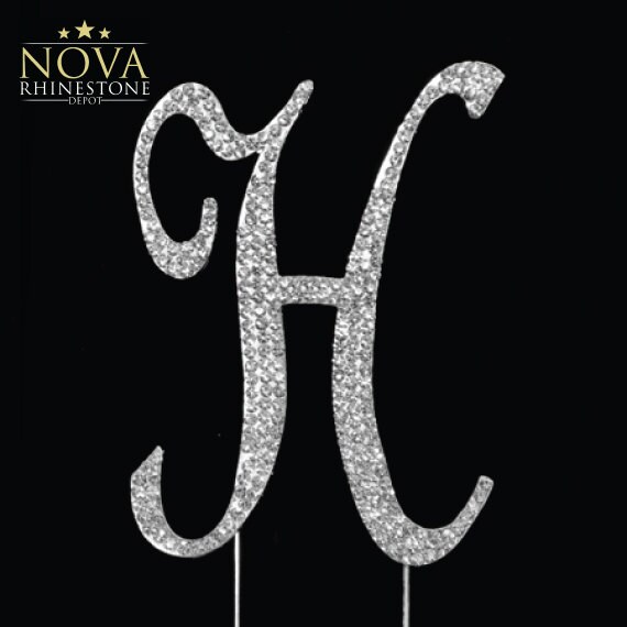 Rhinestone Cake Topper Letter H Rhinestone Cake Topper Letter H