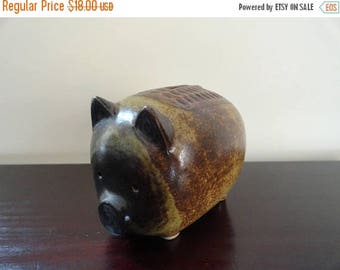 SALE Vintage Piggy Bank Handpainted Pottery