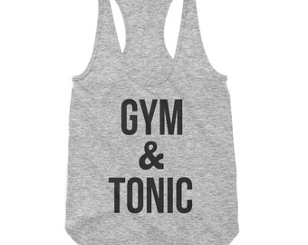 Gym and Tonic Grey (heather) RacerBack Scallop Bottom Tank for Women