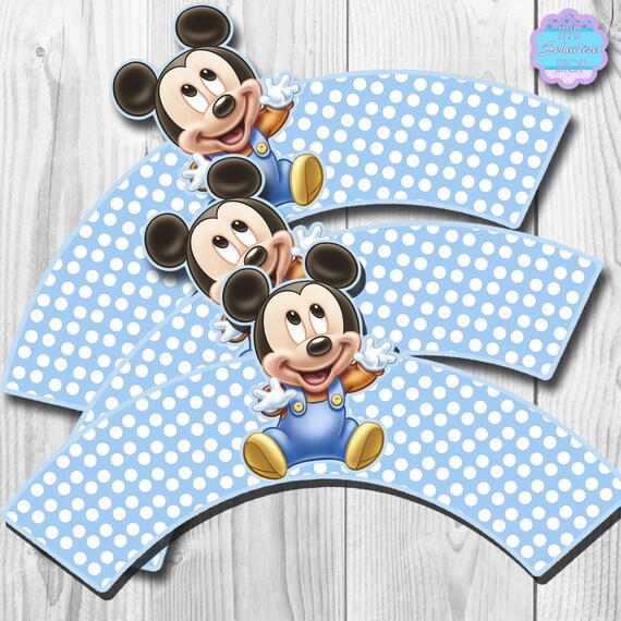 Baby Mickey Mouse Cupcake Wrappers Cupcake Liner DIGITAL