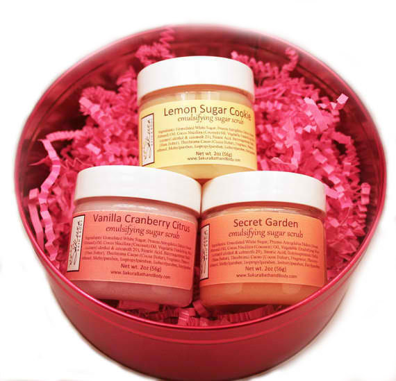 Items similar to Sugar Scrub Gift Set Set of 3 Sugar Scrubs 2 oz each