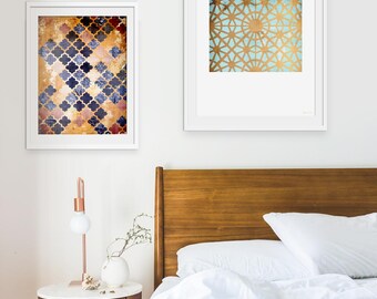 Geometric Print. Geometric Picture. Geometric Art. Geometric Painting. Moroccan Art. Moroccan Tiles. Green Lili