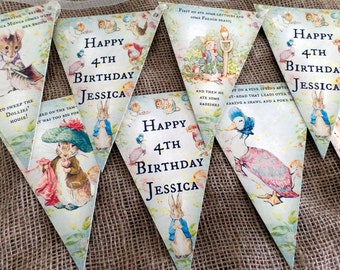 3m Personalised Beatrix Potter Peter Rabbit Bunting/Banner for Any Occasion