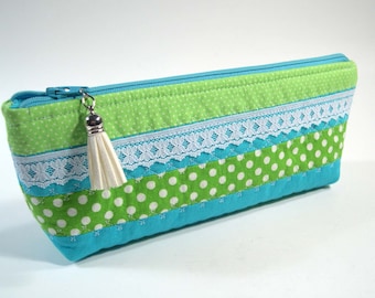 Small Cosmetic Bag, Makeup pouch, Small Toiletry Bag, Quilted pouch.