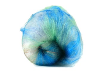 Carded Spinning Batt, Spinning Fiber, BFL, Bamboo, Firestar - Ocean View - 2 oz.