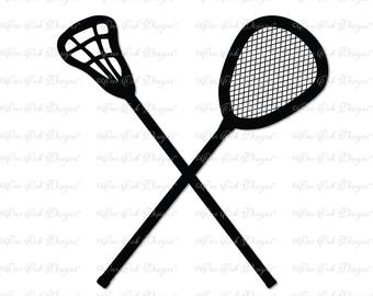 Lacrosse Sticks Crossed SVG File svg / dxf / pdf / jpg / png