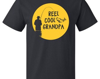 Fishing Gift, Reel Cool Grandpa Shirt, Grandpa Gift, Funny Fishing Shirts, Fishing Shirts, Fishing Apparel, Grandpa T-Shirt fishing #OS396