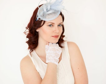 light Blue, sky blue Fascinator, Womens Tea Party Hat, Church Hat, Derby Hat, Fancy Hat, Teal Green Hat, Cocktail Hat, British Hat