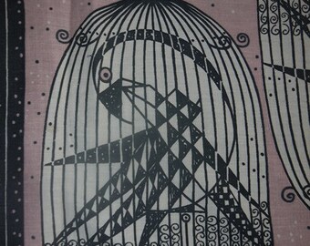 Fabric - Maud Fredin Fredholm - Craft - Bird - 60s - Scandinavia - Sweden - Swedish Design