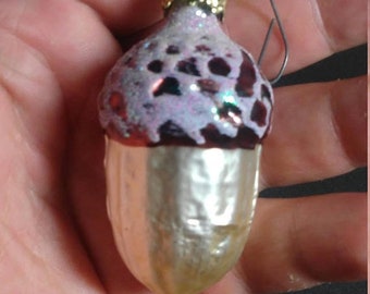 Flash 50% off sale Vintage Glass Acorn Christmas Ornaments