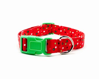 Holiday Dog Collar, Christmas Dog Collar, Christmas Cat Collar, Festive Christmas Collar, Christmas Polka Dot Dog Collar, Holiday Kitten