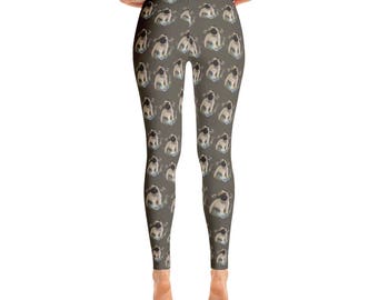 Pug Puppy And Butterflies Leggings