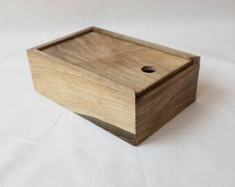Walnut wood- Photo box- Weddings- Natural color- Wooden box- Rustic box- Housewarming- Interior design- Storage- Home decoration