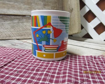 Vintage Staffordshire England Kiln Craft Coffee Cup Mug Art Deco Desk Typewriter Writer Novelist Secretary