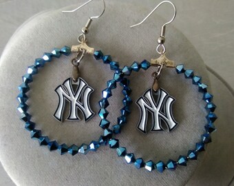 New York Yankees Swarovski Crystal Earrings