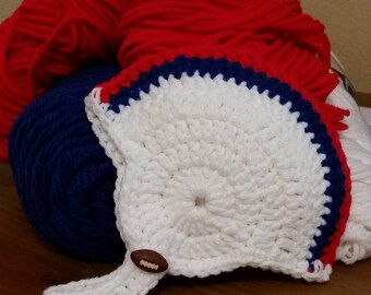 Crochet football helmet beanies in the color(s) of your choice