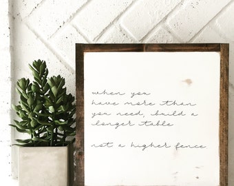 When You Have More Than You Need - Painted Wooden Sign / Farmhouse Decor / Encouragement Gift