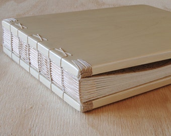 custom wedding photo album scrapbook unique maple wood book - anniversary gift - parent wedding gift - made to order
