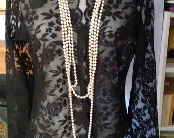 Chic Black Lace tailored blouse.
