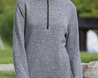 Monogrammed Ladies Mocktwist Fleece 1/4 Zip Hooded Jacket