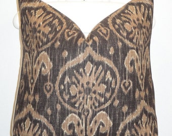 Decorative Pillow Cover - Ikat - Throw Pillow - Accent Pillow - Chocolate - Brown - BOTH SIDES Or Front Only
