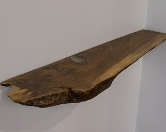 Floating Black Walnut Shelf -Live Edge-