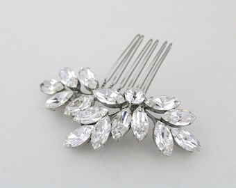 Crystal Bridal hair comb, Leaf hair comb, Rhinestone hair comb, Wedding hair clip, Wedding hair accessories, Swarovski crystal headpiece