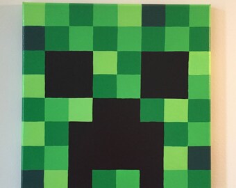 Minecraft Inspired "Creeper" Wall Decor Hand Painted