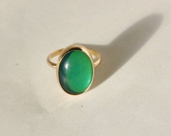 Gold Mood Ring, Mood Ring Gold, Gold Filled Mood Ring, Handmade Mood Ring, Gold Mood Rings,Handmade Gold Filled Smooth Bezel Mood Ring