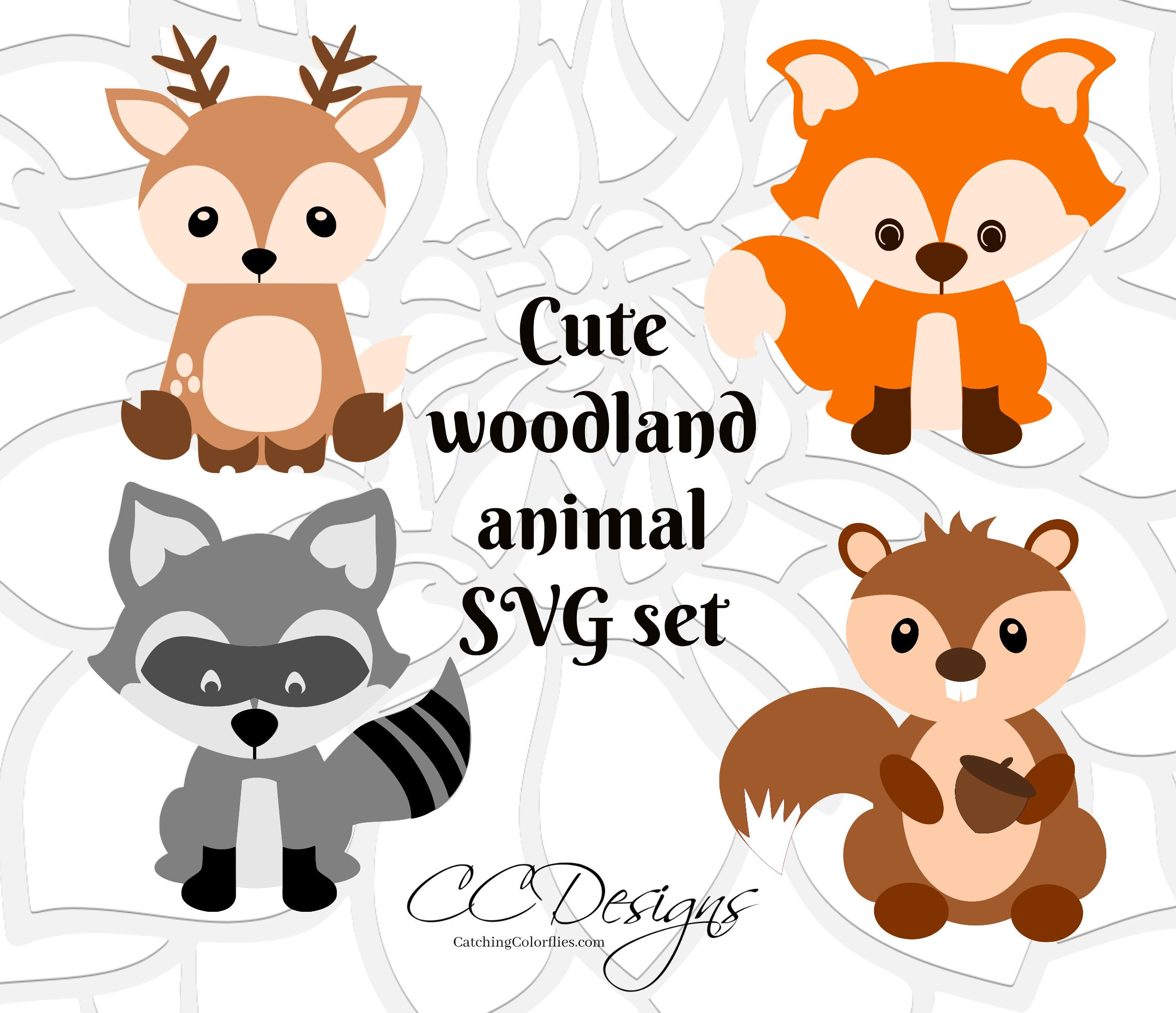 Download Cute Baby Woodland Forest Animals SVG Cut Files Deer Cut