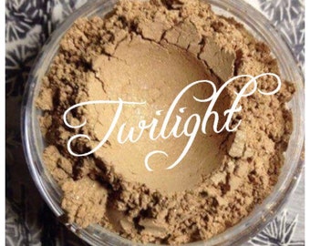 TWILIGHT Mineral Face powder. Highlighting the face w/ Gold Shimmer Powder Vegan All Natural Organic Jojoba and essential oils Vitamin E