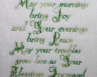 Machine Embroidery File ONLY Irish Blessings Saying St Patrick's Day Pot of Gold Rainbow
