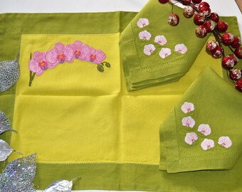 Set of table and matching napkins set