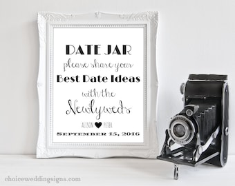 Date Jar Sign For Your DIY Wedding - PDF + JPEG In All Sizes (4x6, 5x7, 8x10, 11x14, 16x20, 18x24, 24x36, A5, A4, A3, A2, A1, A0, Custom)