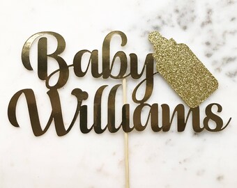 Custom Baby Shower Cake Topper. REGULAR SIZE. Personalised Baby Cake Topper. Baby Shower, Baby Arrival. Cake Topper. All colours available.
