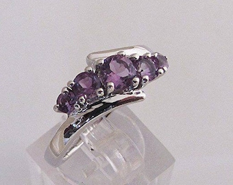 Silver knuckle ring and Amethyst size 58