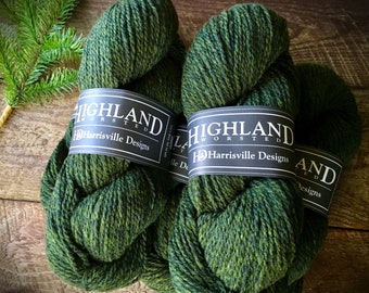 Worsted weight wool yarn - Highland wool yarn, Cypress, green yarn, wool knitting yarn, crocheting yarn, worsted wool