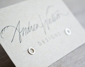 Ora Silver Circle Studs | Sterling Silver Studs, Tiny Studs, Mini Circle Studs, Mini Stud Earrings, Minimalist Stud Earrings, Simple Studs