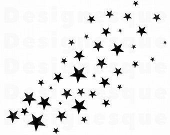 Stars SVG, Star Shower SVG, Stars Clipart, Stars Cut Files For Silhouette, Stars Files for Cricut, Stars Dxf, Stars Png, Eps, Stars Vector