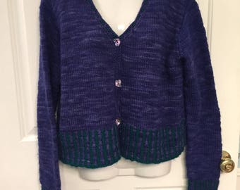 Handmade wool cardigan sweater M