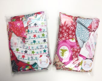 Christmas Designer 100% Cotton Fabric Scrap Bag 100g