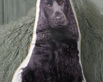 black cocker spaniel cushion