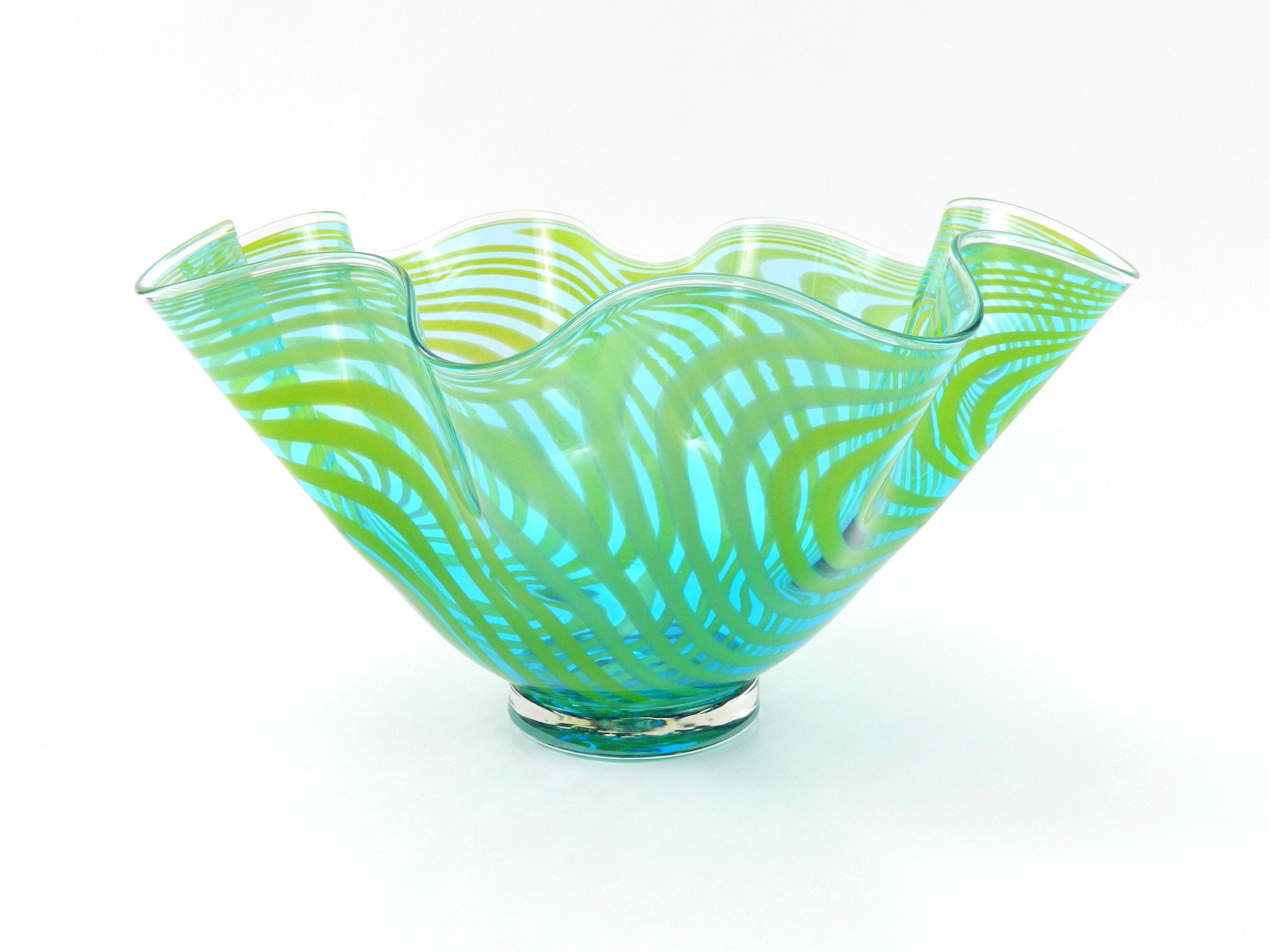 Large Hand Blown Art Glass Bowl