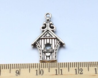 3 Bird House Charms - EF00019