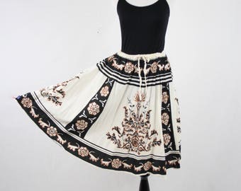 Vintage India Cotton Sequined Cotton Skirt
